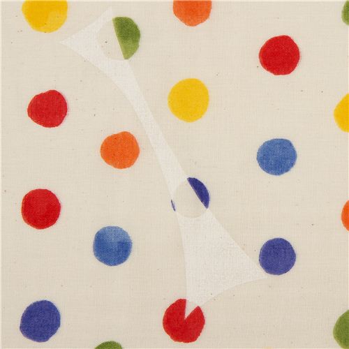nani IRO double gauze fabric with dots & stencil dal Giappone1