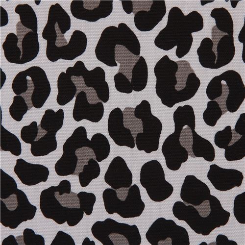 Kokka grey leopard spot print oxford fabric from Japan - modeS4u