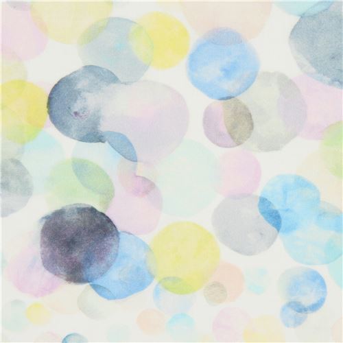 Kokka Ayano Ichiyanagi lawn fabric with colorful watercolor dots Fabric