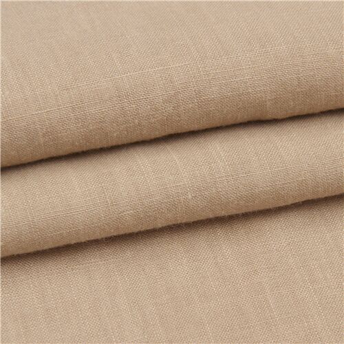 Tela de lino nani iro en color marrón liso de Kokka modesS4u
