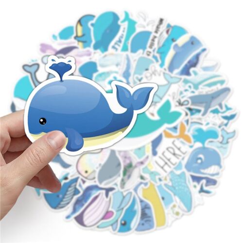 Large sea creature 50 unique whales designs characters edgy diecut sticker pack 3