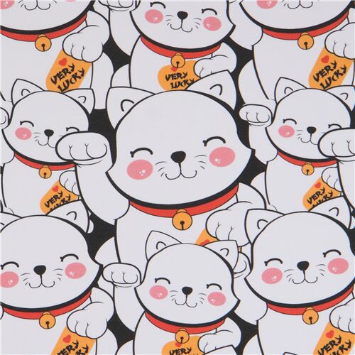 Lillestoff packed lucky cat jersey organic knit fabric Fabric