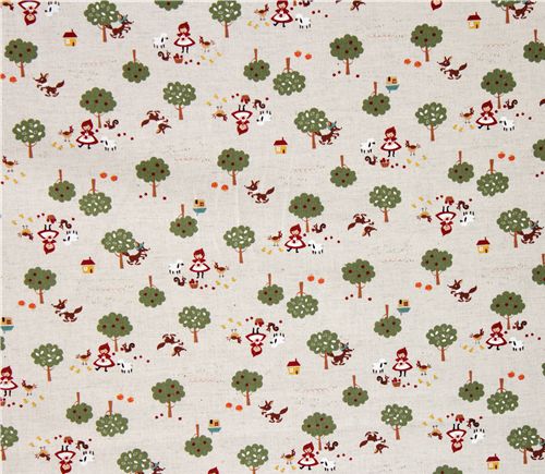 Rotkäppchen Kokka Trefle Canvas Stoff Märchen aus Japan 2