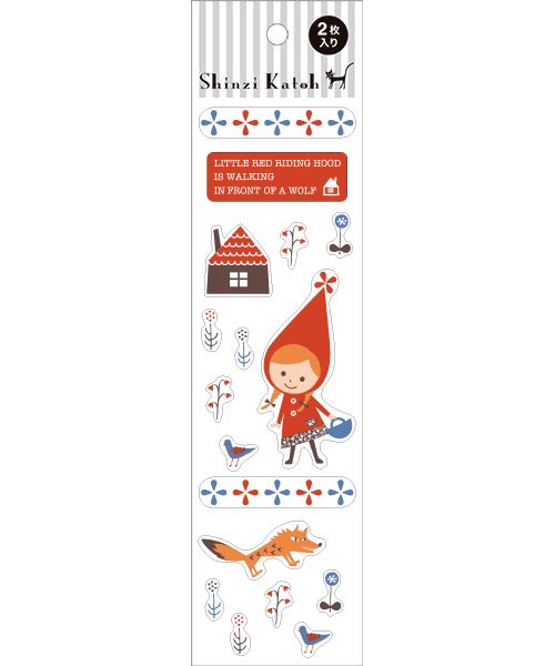 Little Red Riding Hood basket Wolf small bird stickers by Shinzi Katoh ...