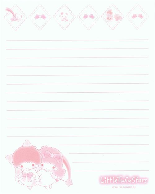 Sanrio Little Twin Stars Stationery Set With Envelopes Letter Set Rainbow