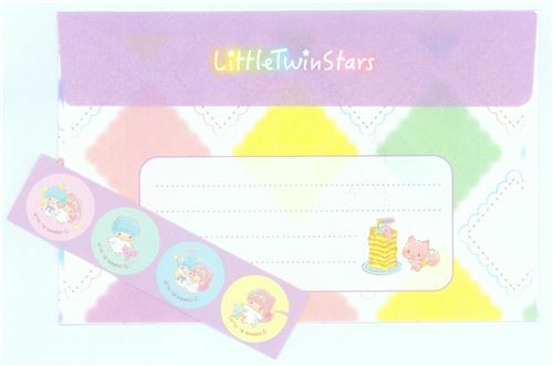 Little Twin Stars Letter Set With Envelopes With Colorful Diamond 
