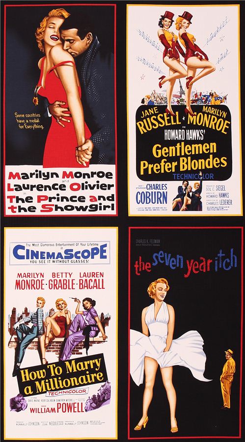 Marylin Monroe movie fabric Robert Kaufman Hollywood Icons 2