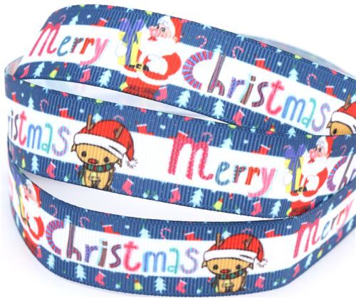 Cinta de tela de colores con texto Merry Christmas 2