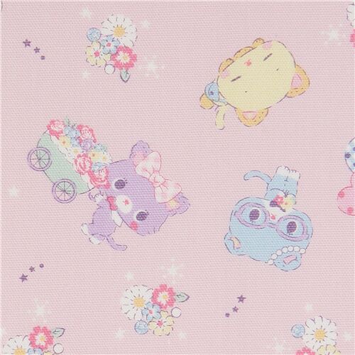 Mewkledreamy Floral Cat Friends Fabric