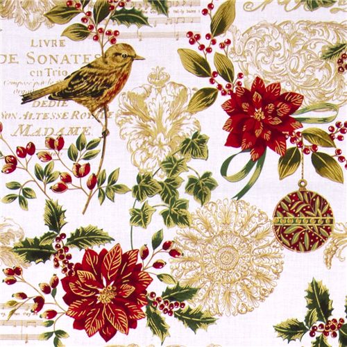 Michael Miller Christmas fabric poinsettia 1