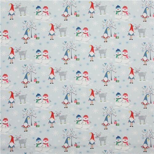 Winter Gnomes Fabric, Fabric by the Yard,meter,cotton Fabric,christmas  Fabric,christmas Gnomes Fabric, Christmas Gnomes, Deer, Snowflake 