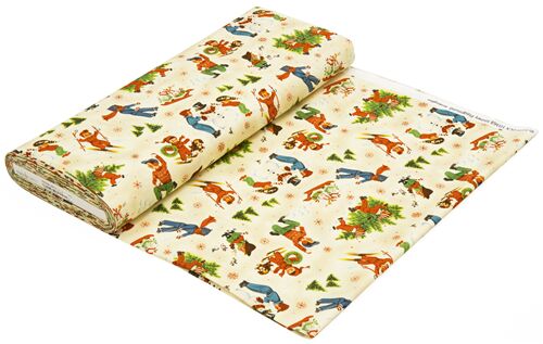 Snowy Playground from the Vintage Christmas Collection by Michael Miller  Fabrics