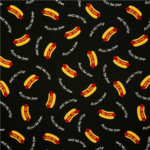 Sizzlin Fast Food Hot Dogs Fabric