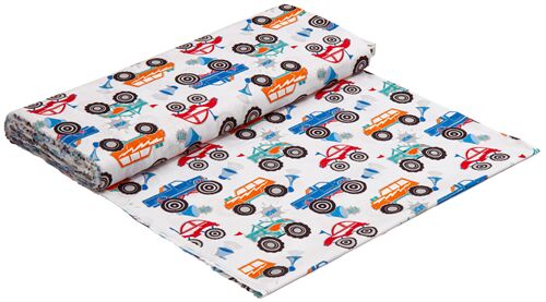 Large Monster Jam Trucks Fire Fabric by Sykel Enterprises - modeS4u