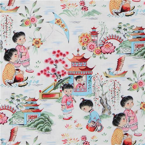 Michael Miller designer fabric Chinese Kids 1
