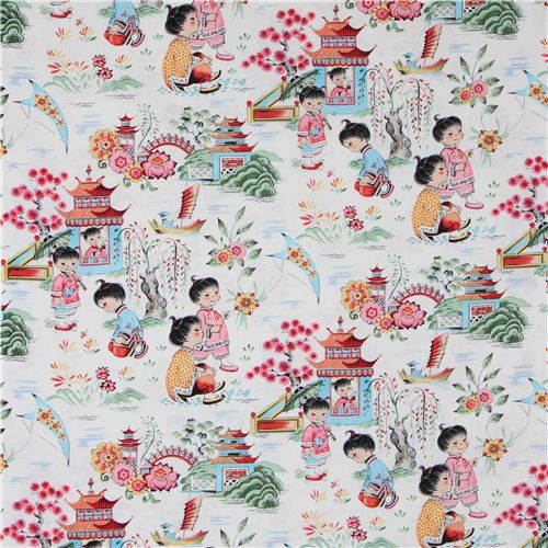 Michael Miller designer fabric Chinese Kids 2
