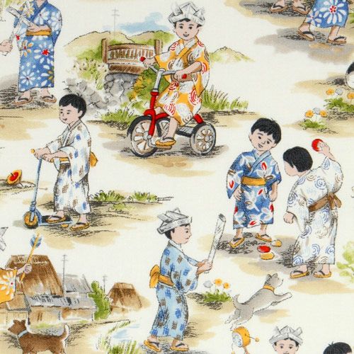 Michael Miller designer fabric Japanese Boys Kimono 1
