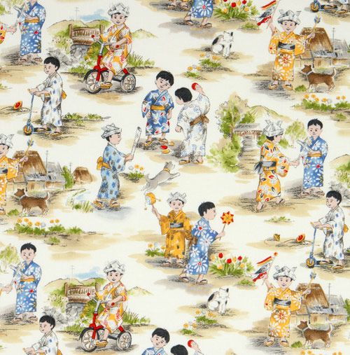 Michael Miller designer fabric Japanese Boys Kimono 2