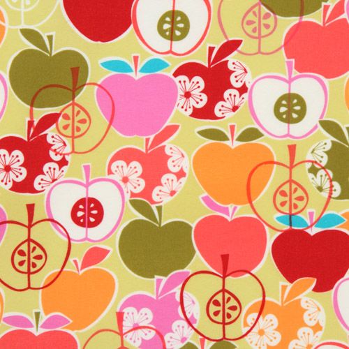 Michael Miller designer flannel fabric Bite Me apple 2