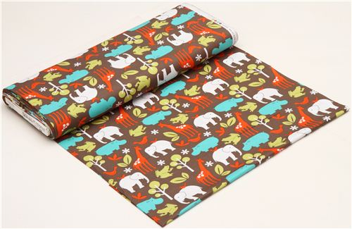 Michael Miller schlammfarbener Stoff Zoology orange Zootiere 3