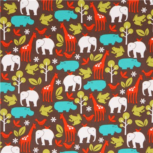 Michael Miller dirt flannel fabric Zoology zoo animal 2