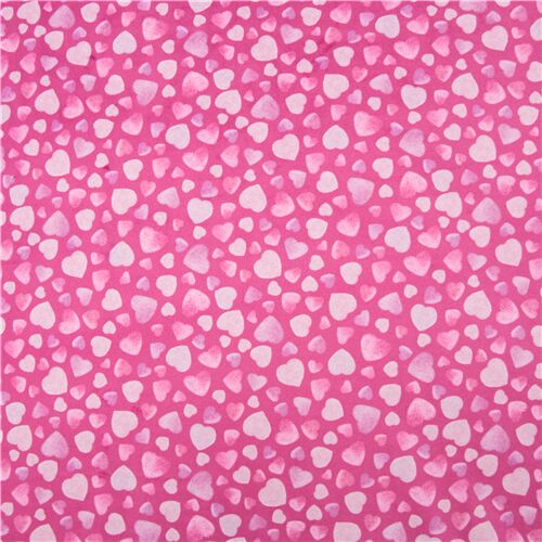 Michael Miller extra wide pink minky fabric with tossed hearts - modeS4u