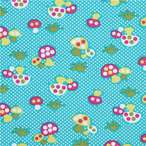 Michael Miller fabric Caribe Retro Mushrooms toadstools 1