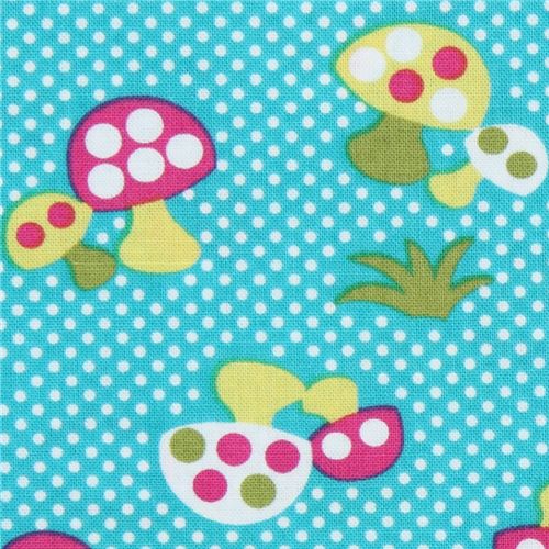 Michael Miller fabric Caribe Retro Mushrooms toadstools 2