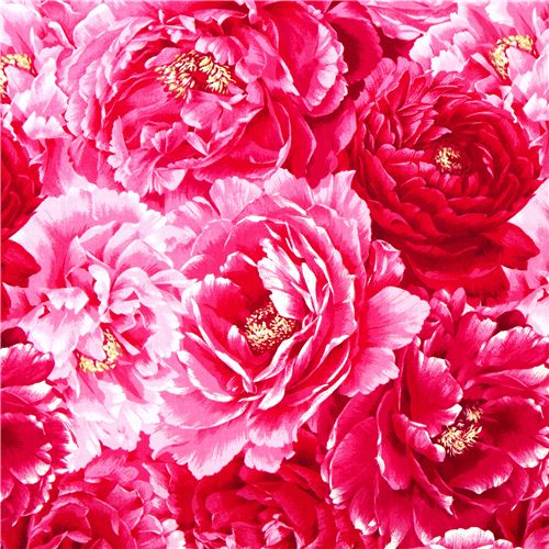 Michael Miller fabric Charlotte with pink flowers 1