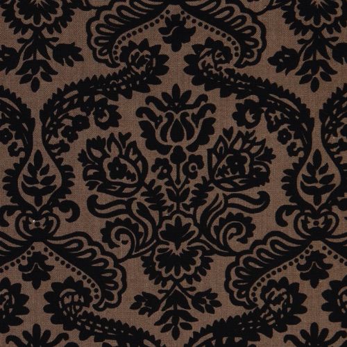 Michael Miller fabric Dainty Damask brown-black 1