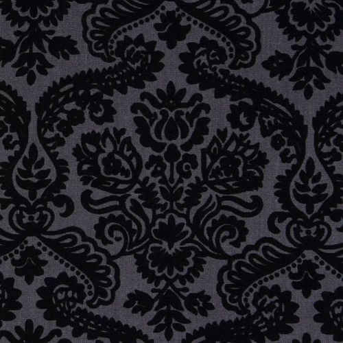 Michael Miller fabric Dainty Damask gray-black Fabric by Michael Miller ...