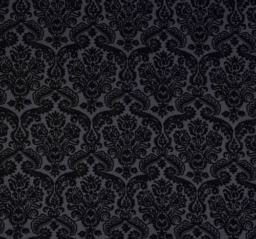 Michael Miller Stoff Dainty Damask grau-schwarz 2