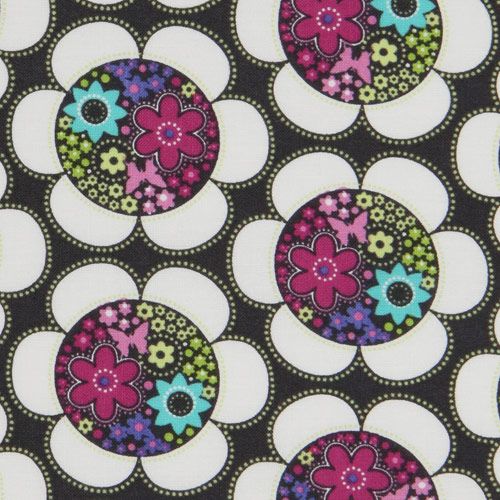Michael Miller fabric Daisy Rose colourful daisy flower 1