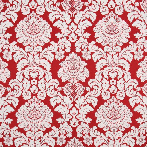 Michael Miller fabric Delovely Damask red-white - Ornament Fabric ...