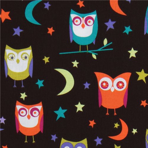 Michael Miller fabric Espresso Night Owls 1
