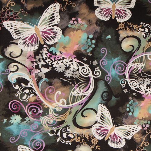 Michael Miller Stoff Filigree Flutter Schmetterlinge Stoff