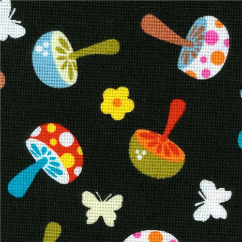 Michael Miller fabric Mini Mushrooms toadstools 2