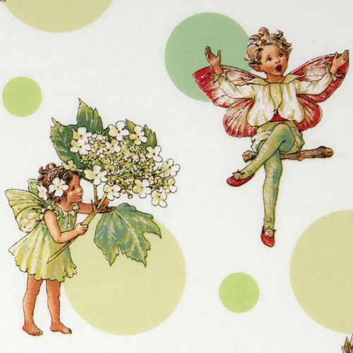 Michael Miller fabric Morning Dots green flower fairy 1