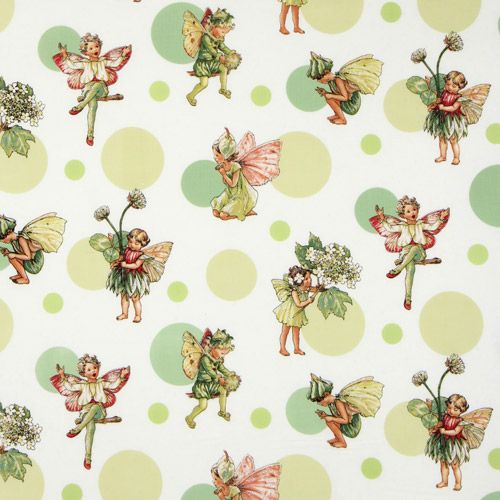 Michael Miller fabric Morning Dots green flower fairy 2