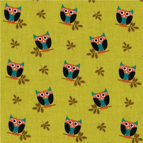 Michael Miller Fabric Olive Who's Hoot Owls Fabric By Michael Miller 