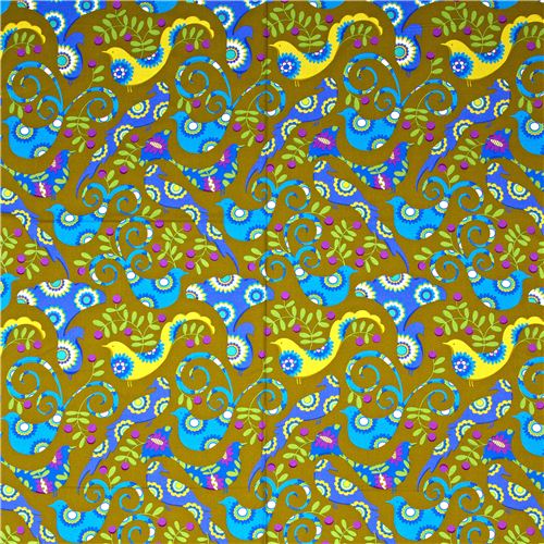 Michael Miller Stoff Pretty Bird Tauben Vogel Blume 2
