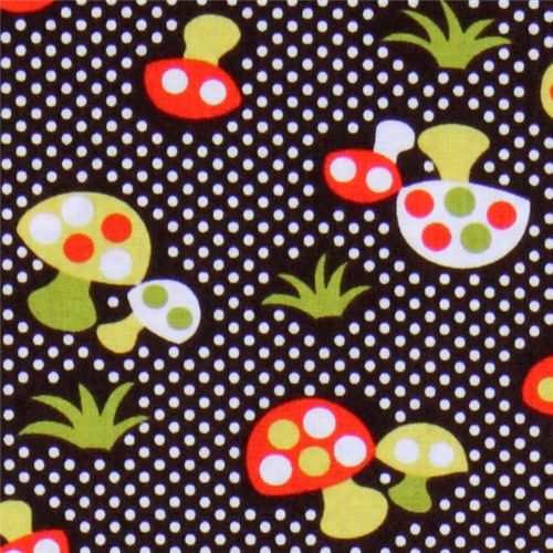 Michael Miller Stoff Spice Retro Mushrooms Pilze 1