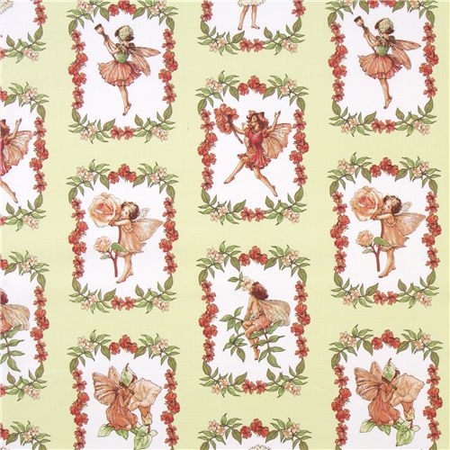 Michael Miller fabric Sweet Fairies green flower fairy 2