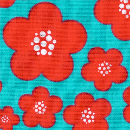 Michael Miller fabric Turquoise Blossom by Patty Young 2