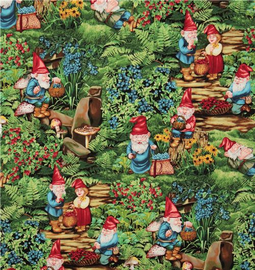 Michael Miller Stoff Very Berry Gnomes Zwerge 2