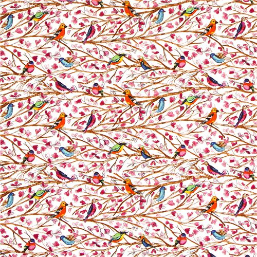 Michael Miller fabric Wing Song bird flower branch 2