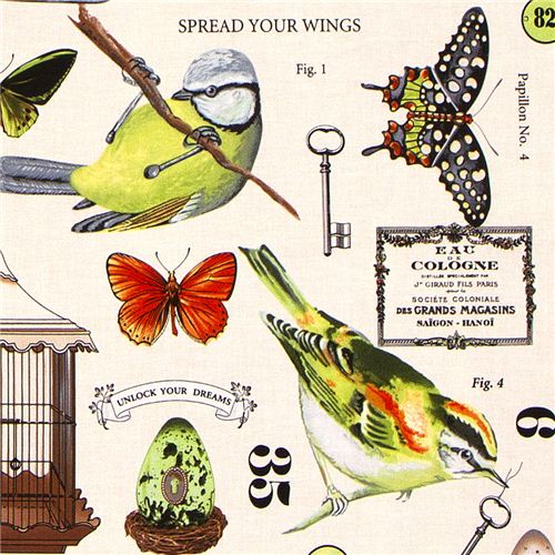 Michael Miller fabric Wing Study bird butterfly 1