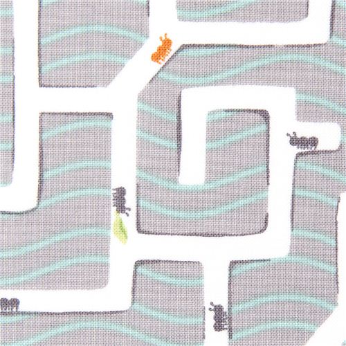 Tissu Michael Miller Patty Sloniger labyrinthe, fourmis Tissu