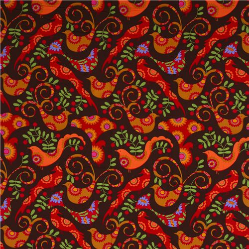 Michael Miller fabric brown Pretty Bird doves 2