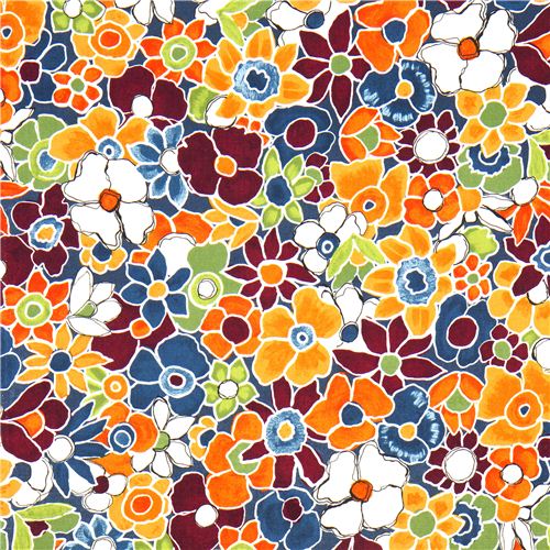 Michael Miller fabric colourful flowers by Laura Gunn 2